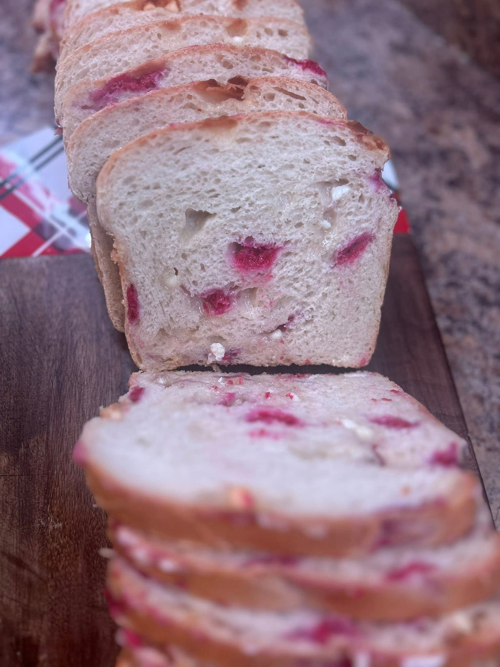 Raspberry White Chocolate Sourdough Sandwhich Bread